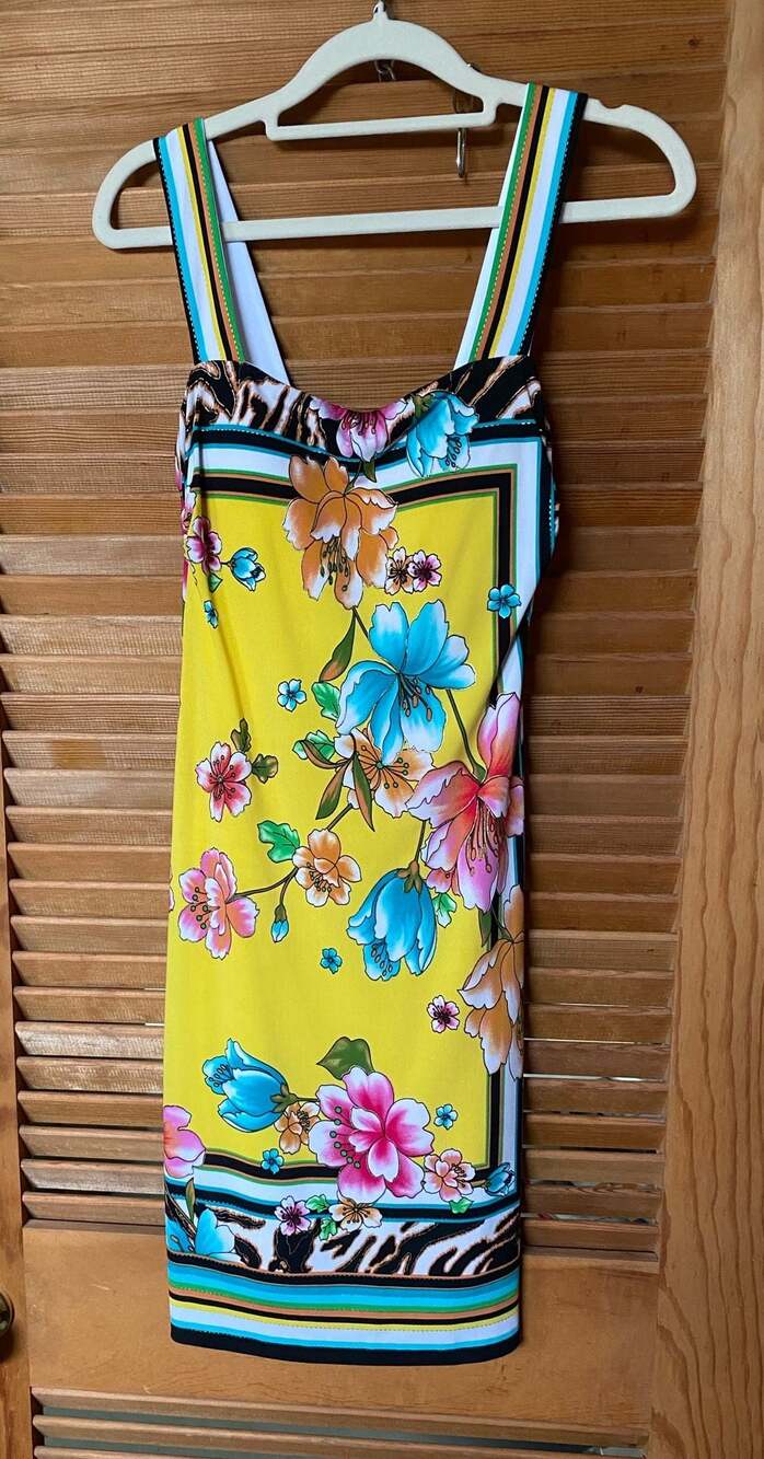 Y2K Cache Floral Tropical Print Mini Dress  Size 2